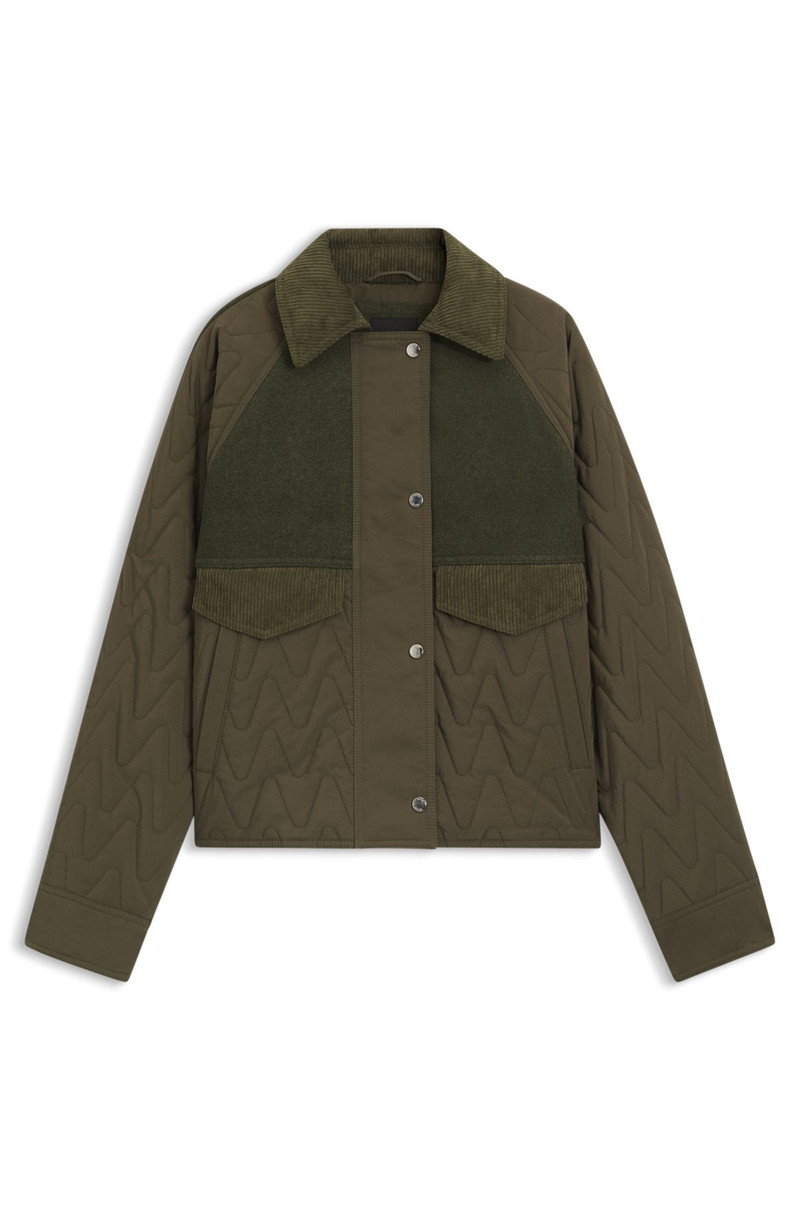MIXED-MATERIAL JACKET WITH WATER-REPELLENT FINISH 1