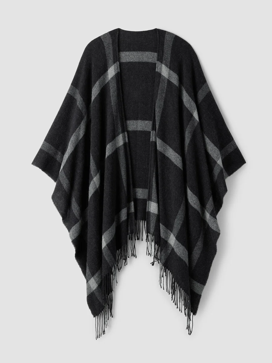 Soft Wool Plaid Serape - 1