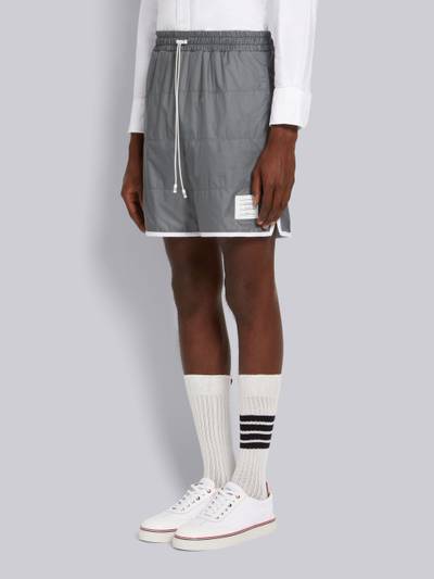 Thom Browne Silver Quilted Ripstop Jersey Lining Track Short outlook