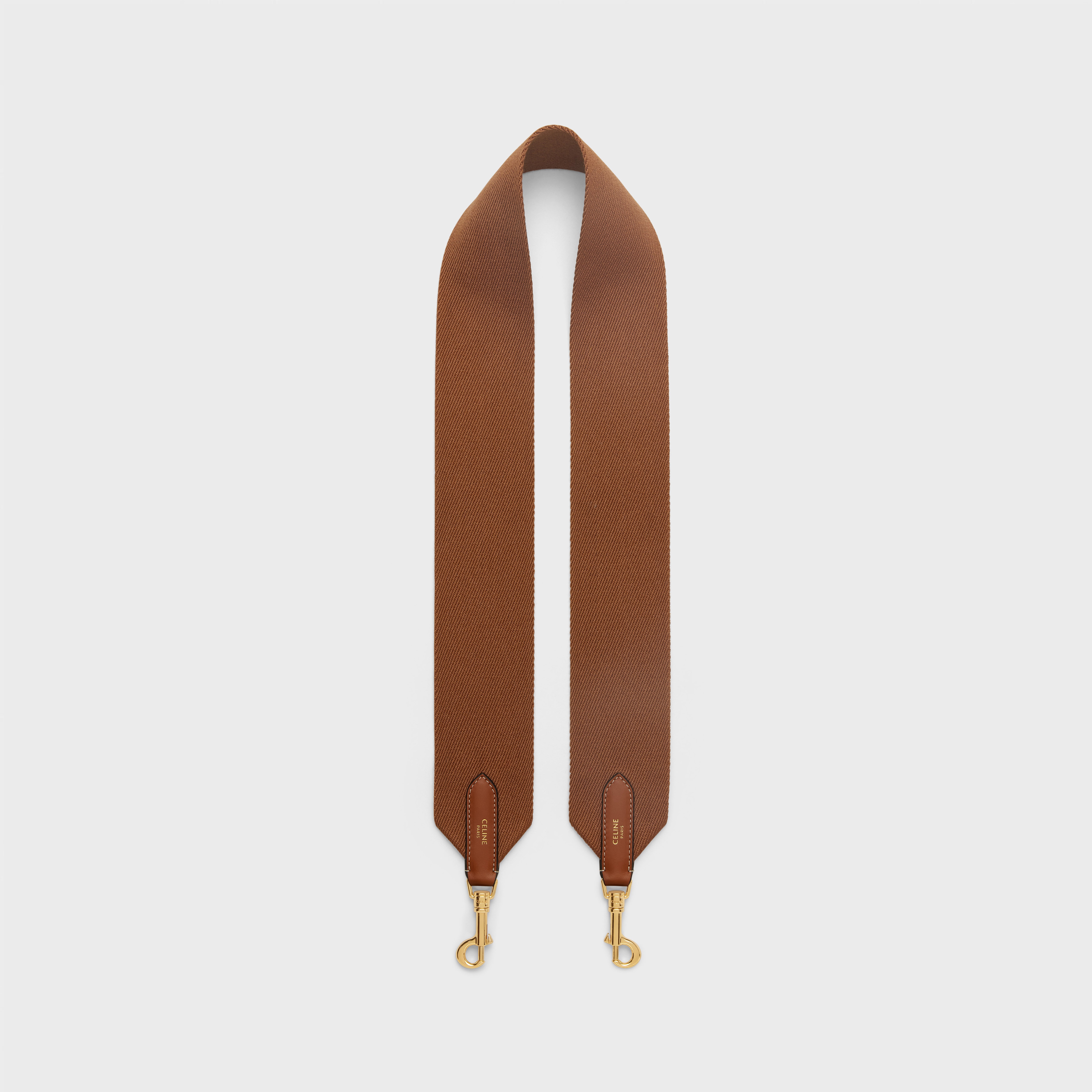 Short Strap in textile and calfskin - 1
