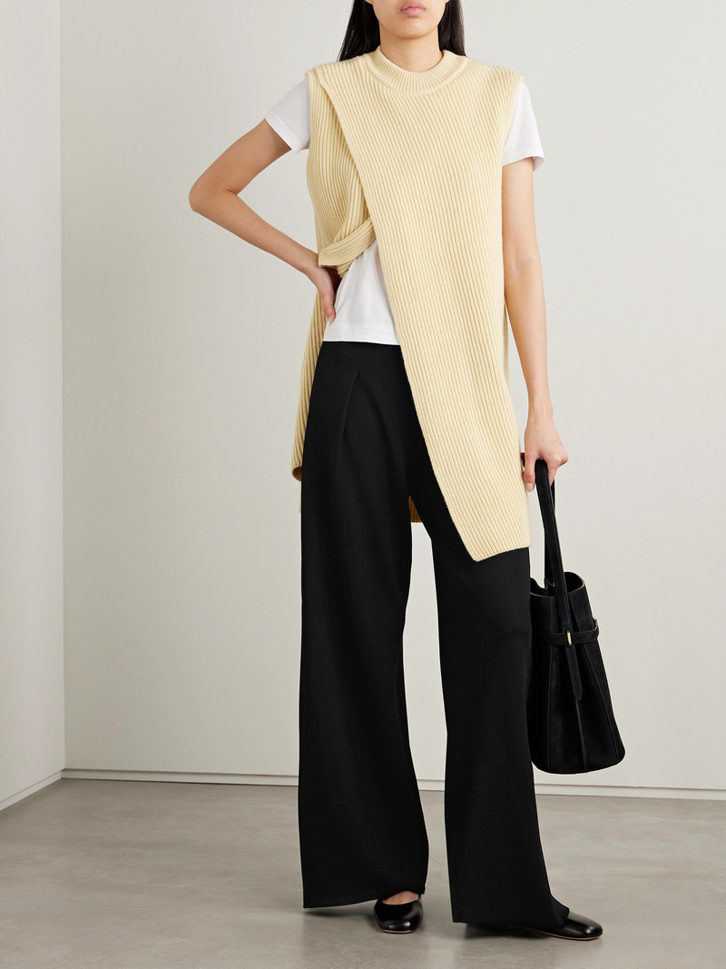 HIGH SPORT Gene Pleated Stretch-knit Wide-leg Pants outlook