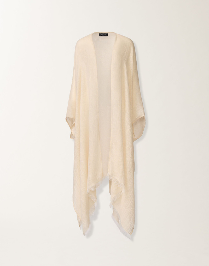 Linen and viscose kaftan with lurex 1