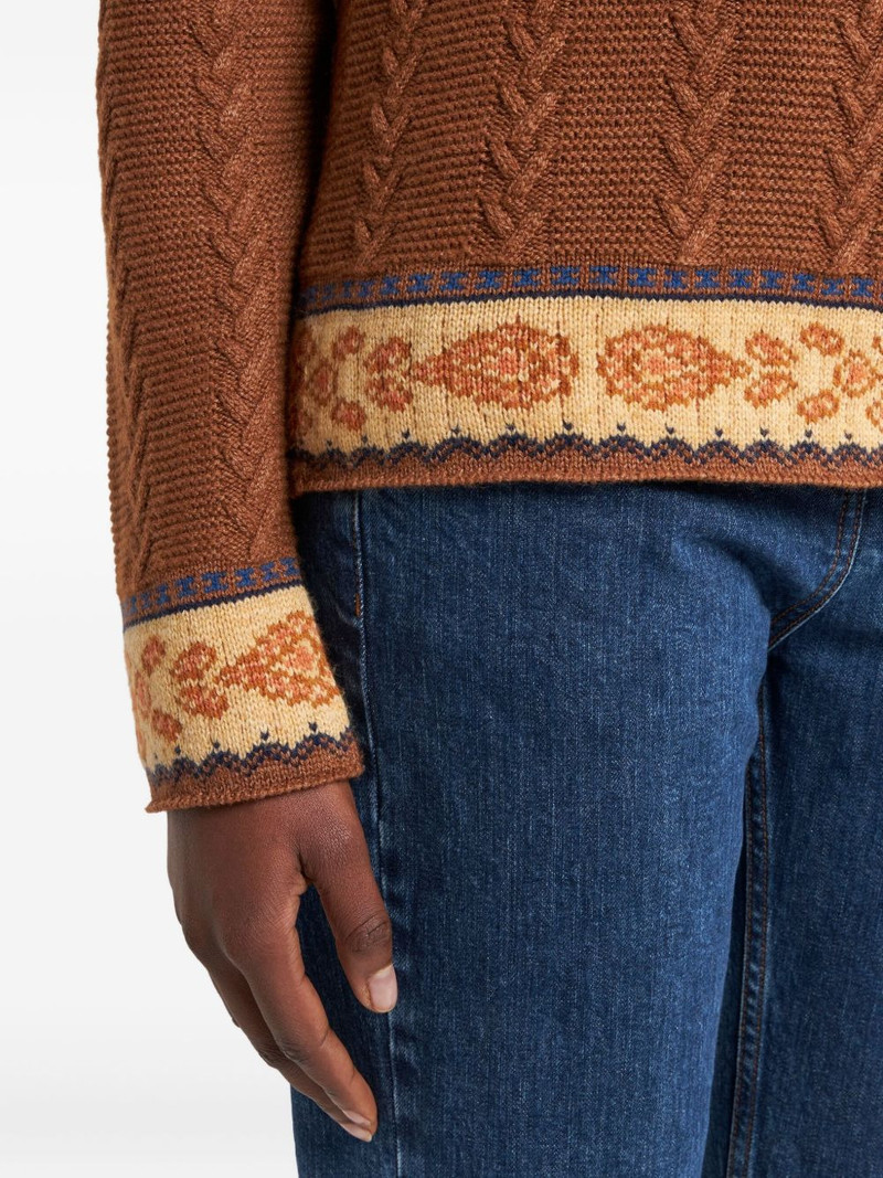 cable-knit patterned sweater 4