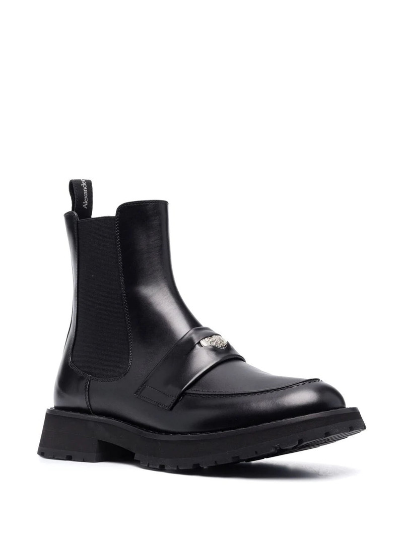 Alexander McQueen ALEXANDER MCQUEEN Calf Leather Chelsea Boots Black outlook