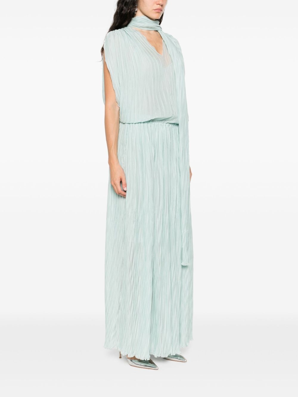 pleated asymmetric midi dress - 3