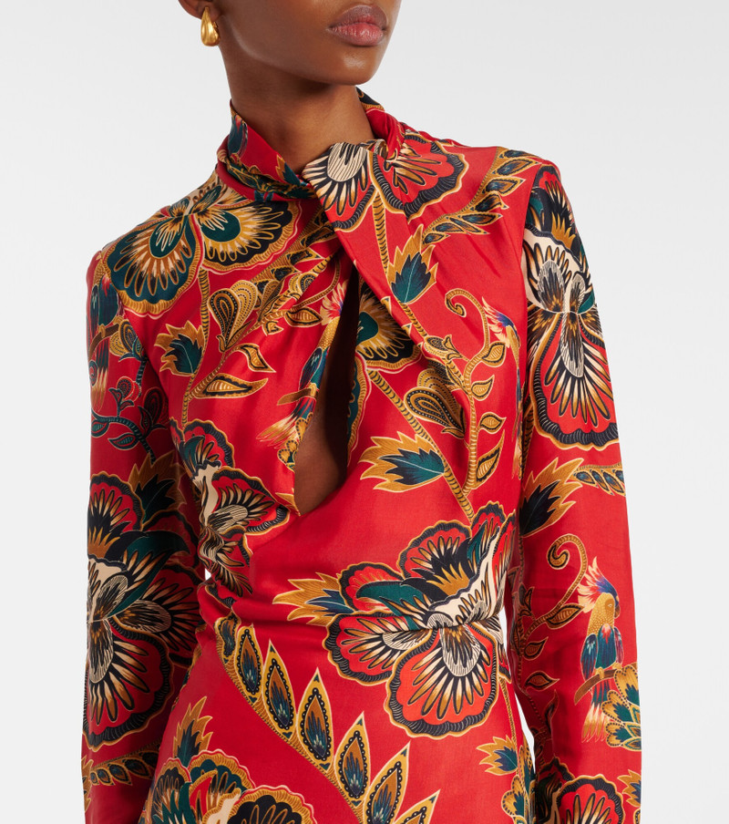 Draped floral midi dress 4