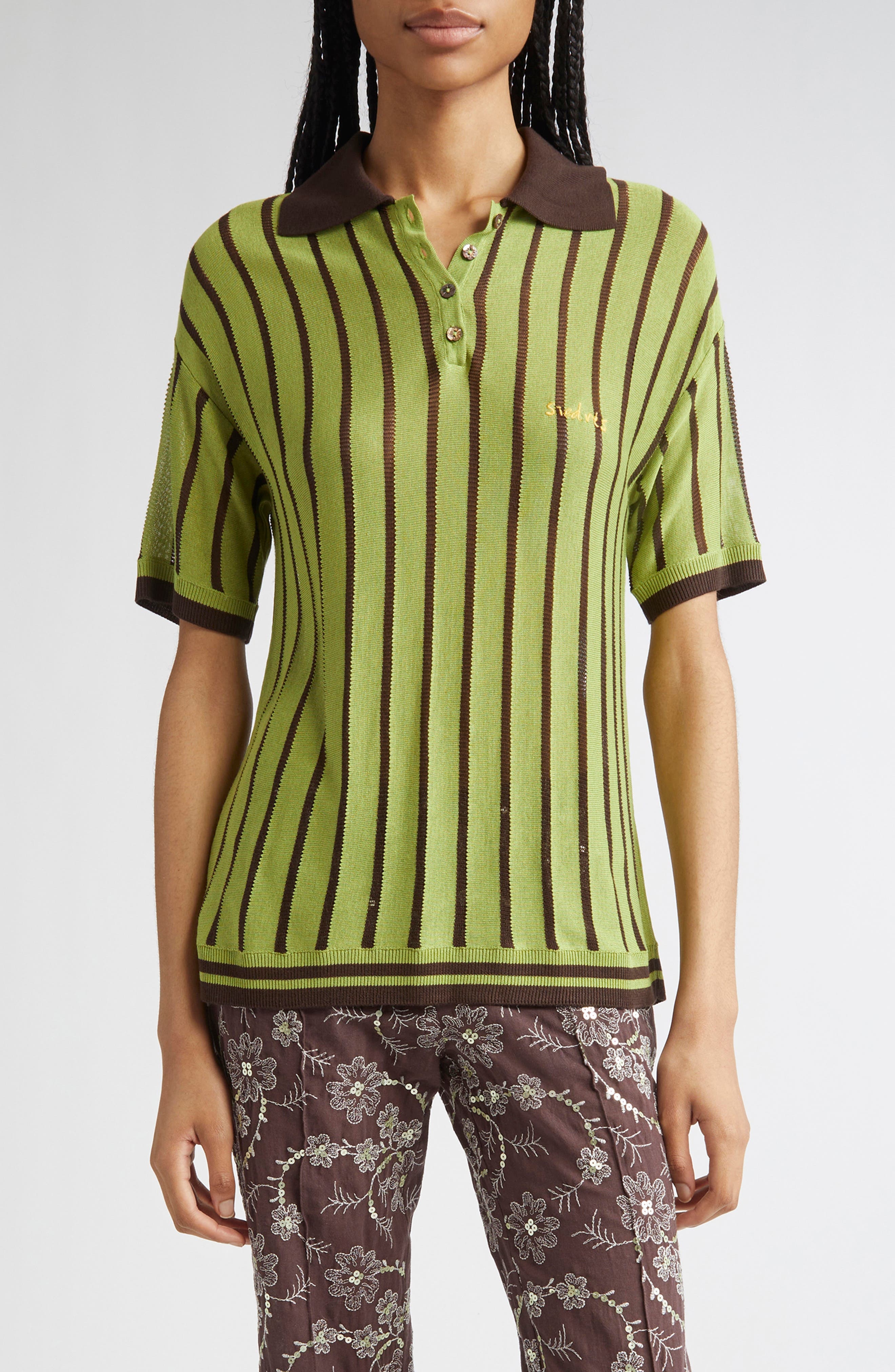 Siedrés Rounes Stripe Polo in Green at Nordstrom - 1