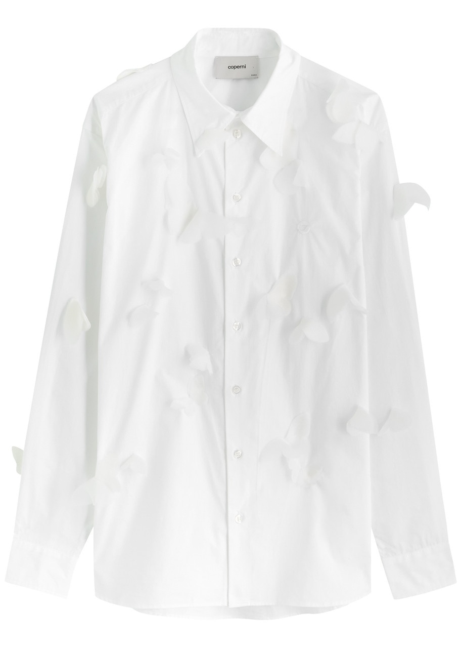 Coperni Organza Butterfly Cotton-poplin Shirt - 1