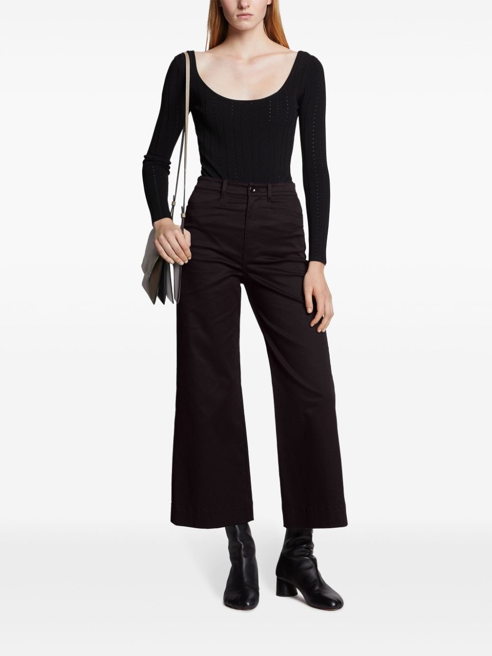 Sadie wide-leg cropped trousers - 4
