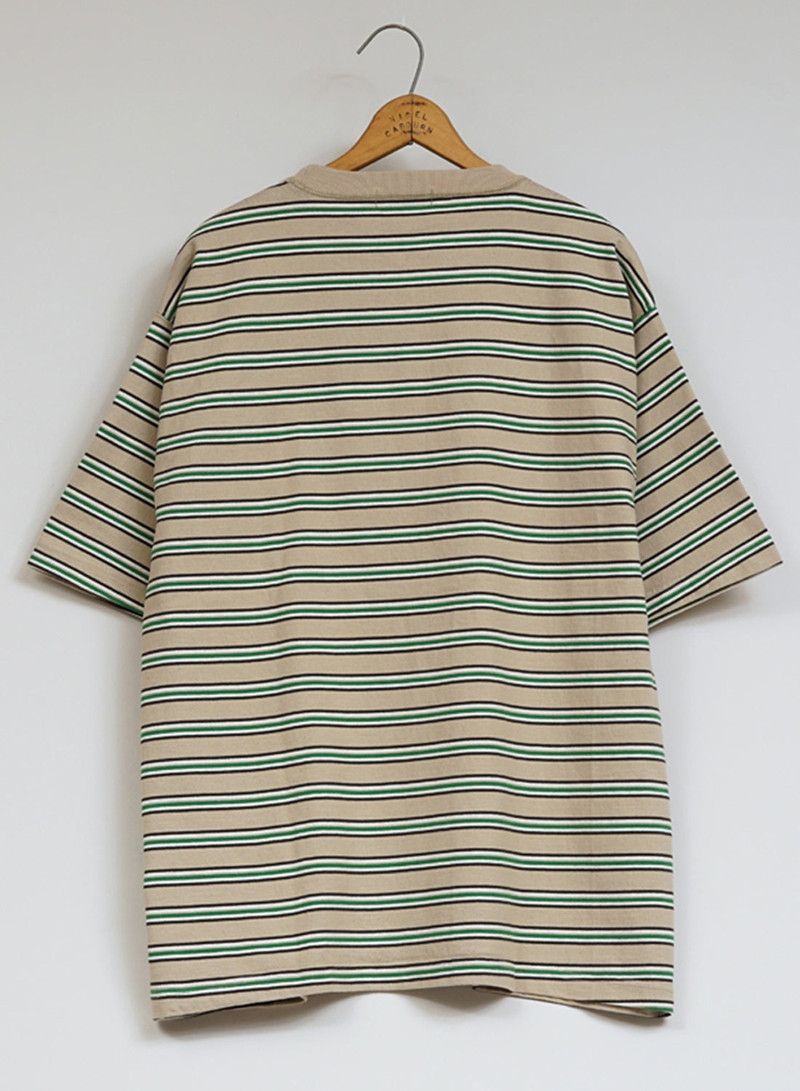 9.5oz Border Half Sleeve T-Shirt in Beige 6