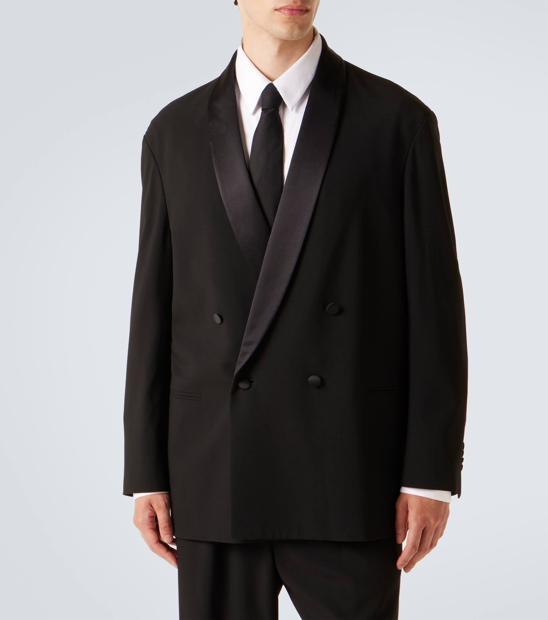 Double-breasted virgin wool suit - 4
