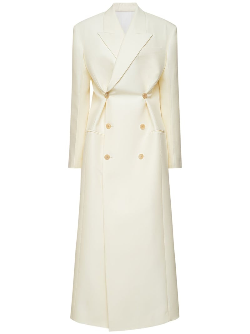 Catena wool & silk twill long coat - 3