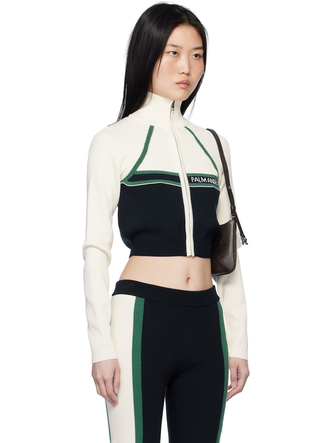 Off-White & Navy Racing Zip Jacket - 2