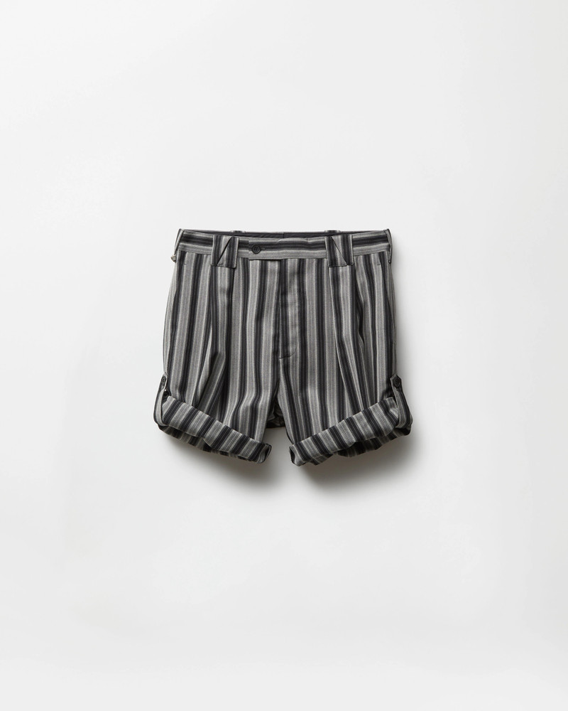 Pinstripe Wool Formal Shorts 1