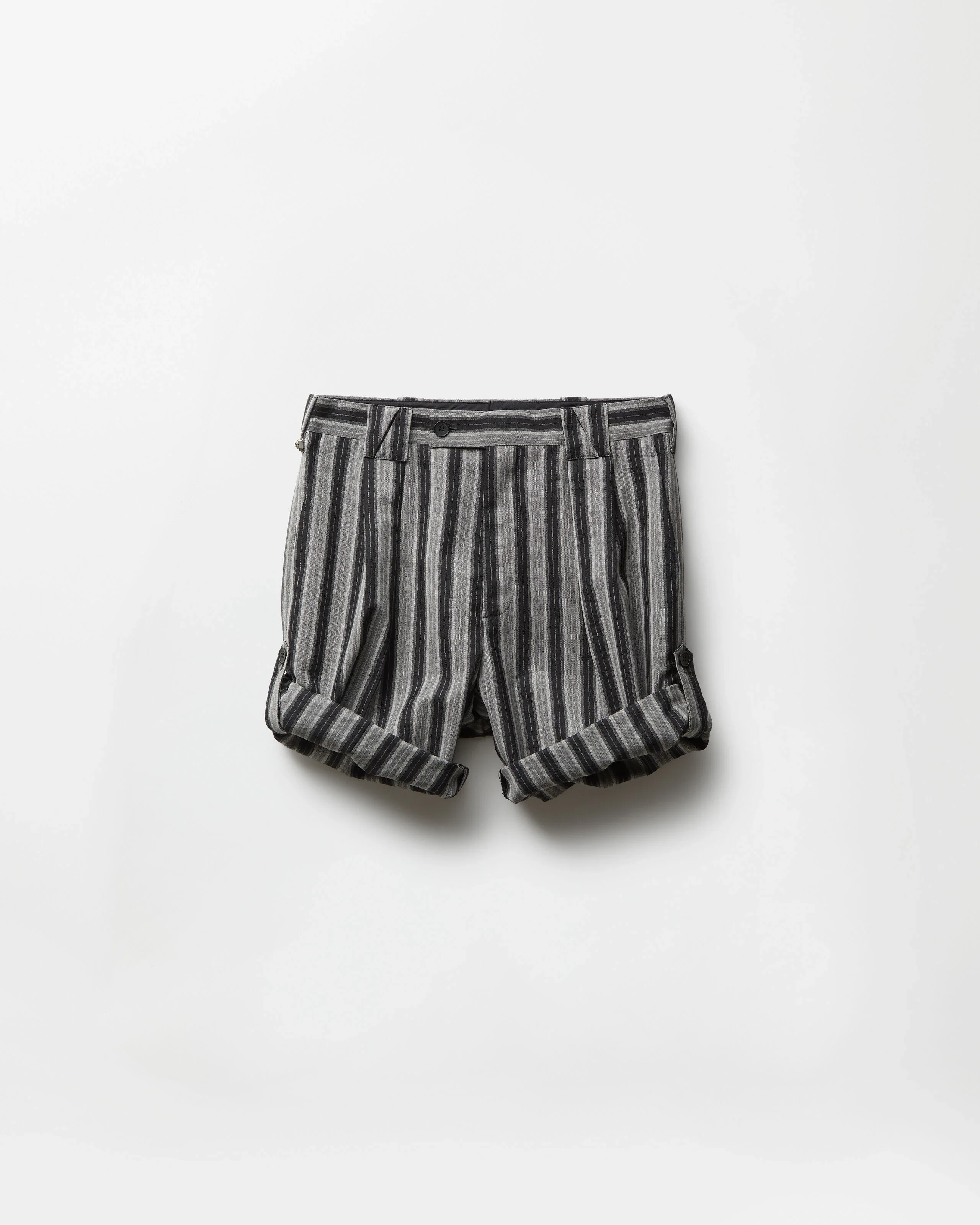 Pinstripe Wool Formal Shorts - 1