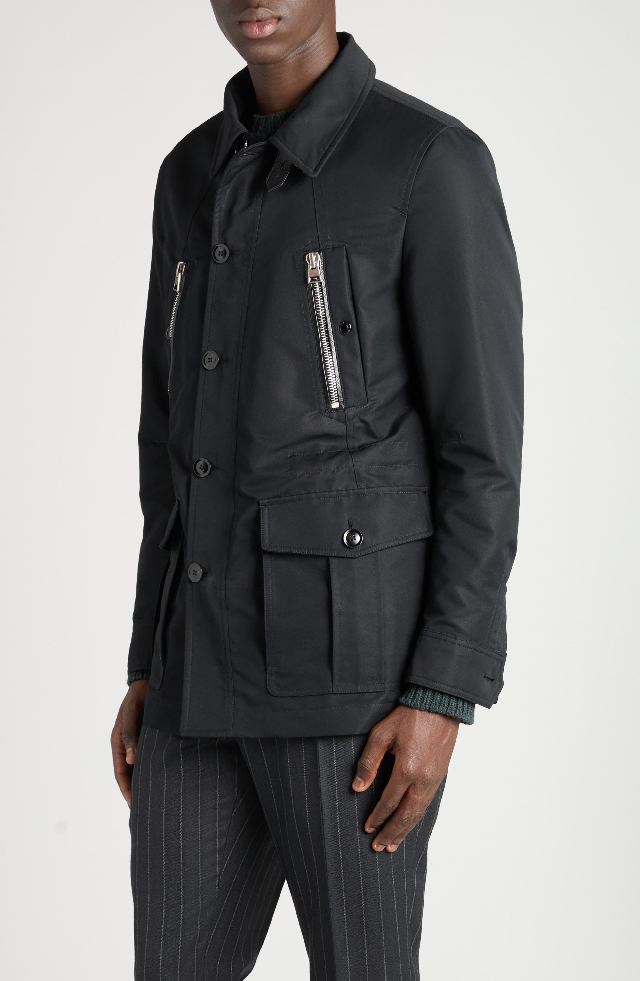 TOM FORD Cotton Blend Field Jacket in Lb999 Black at Nordstrom - 4
