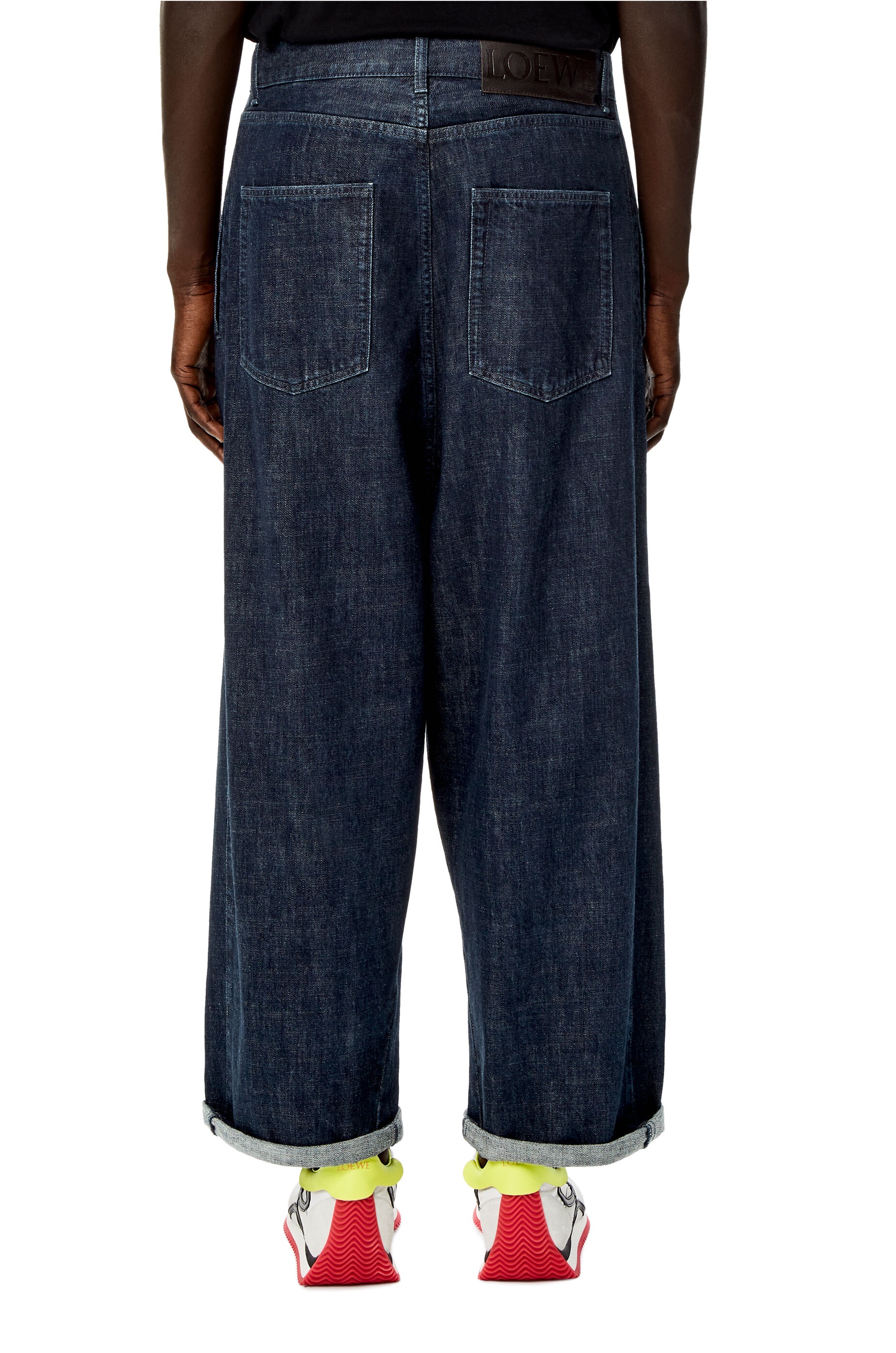 Low crotch denim trousers in cotton - 4