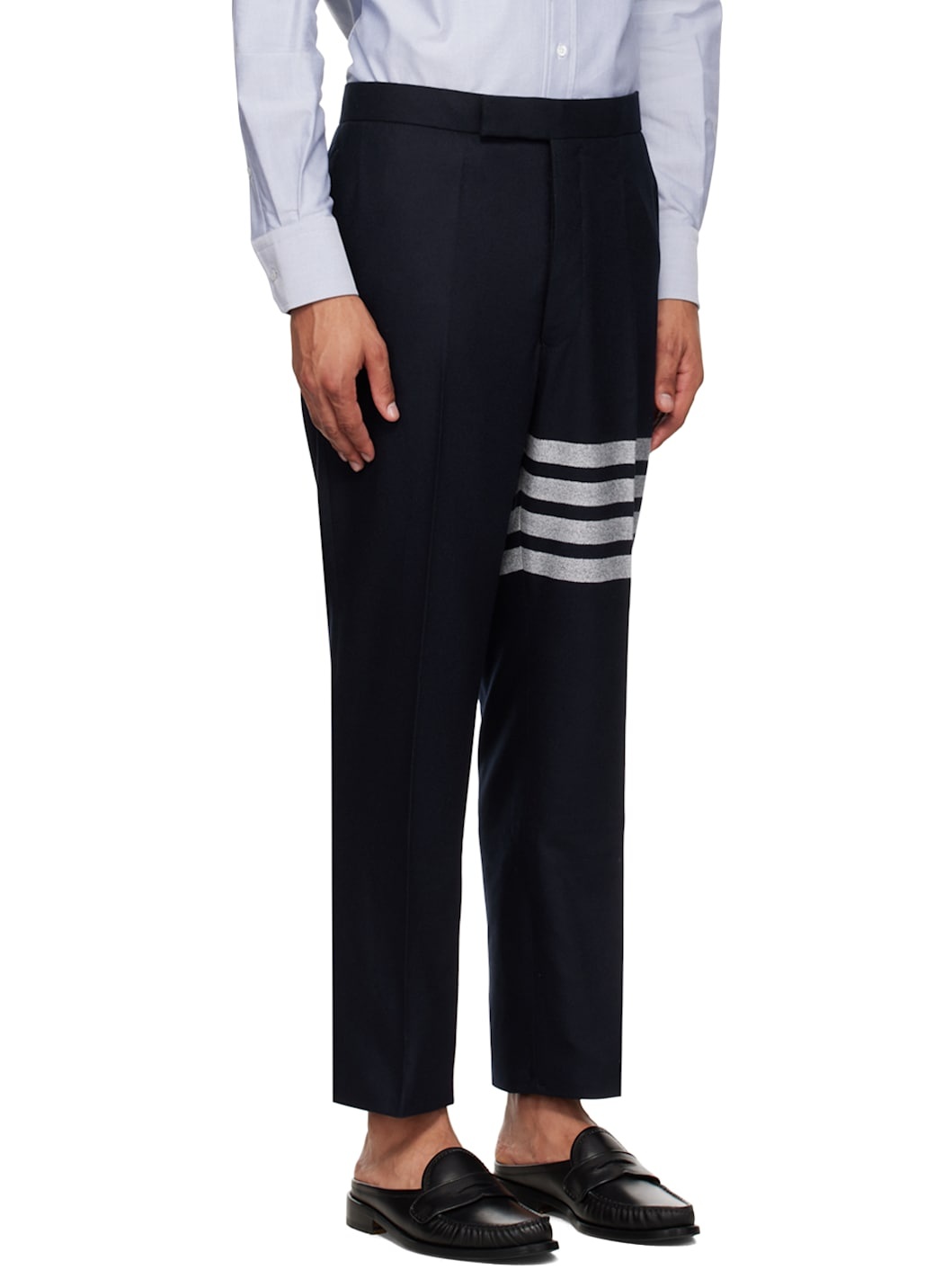 Navy 4-Bar Trousers - 2