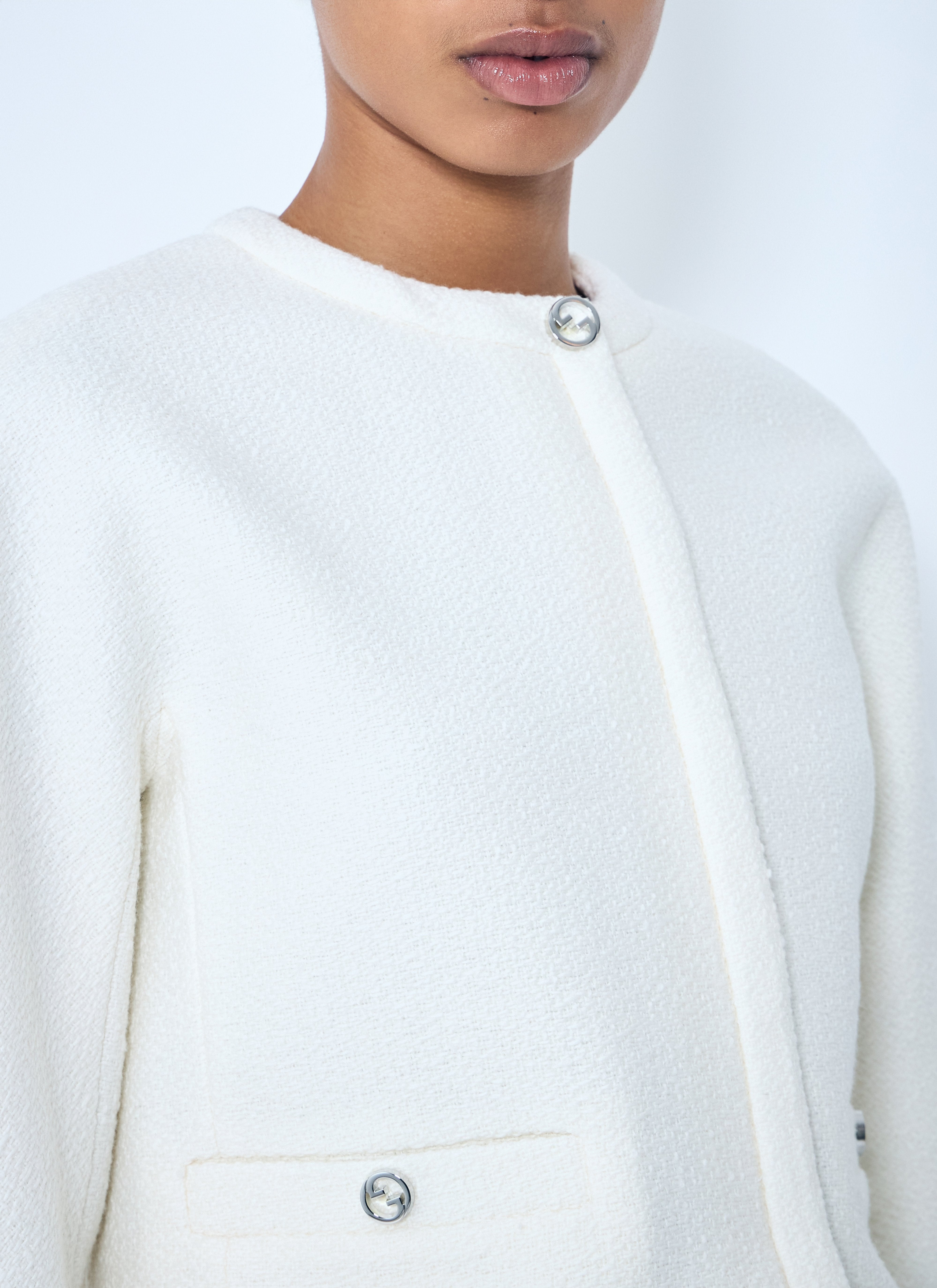 Gucci Women Wool-Blend Boucle Jacket - 5