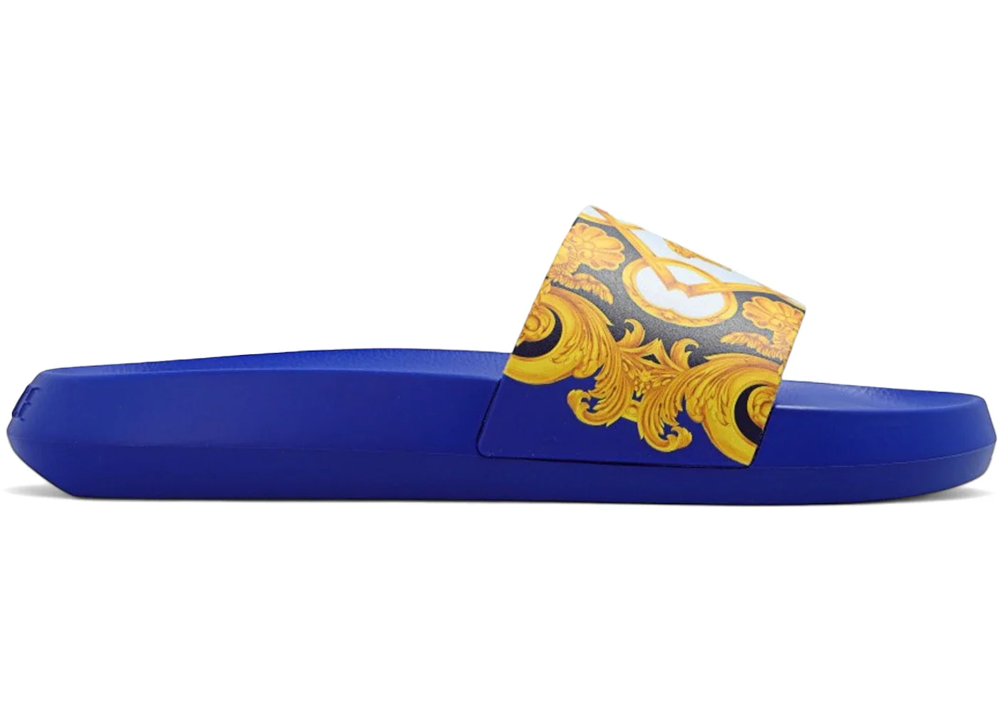Versace Baroque Pool Slide Blue Gold - 1
