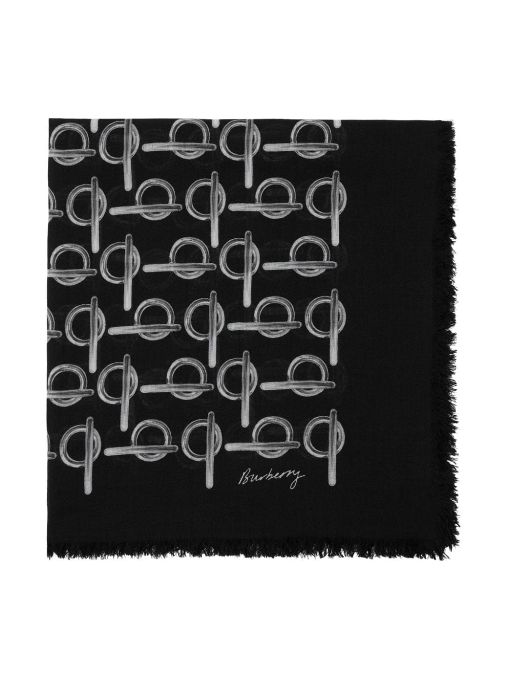 Skinny reversible B wool scarf - 3