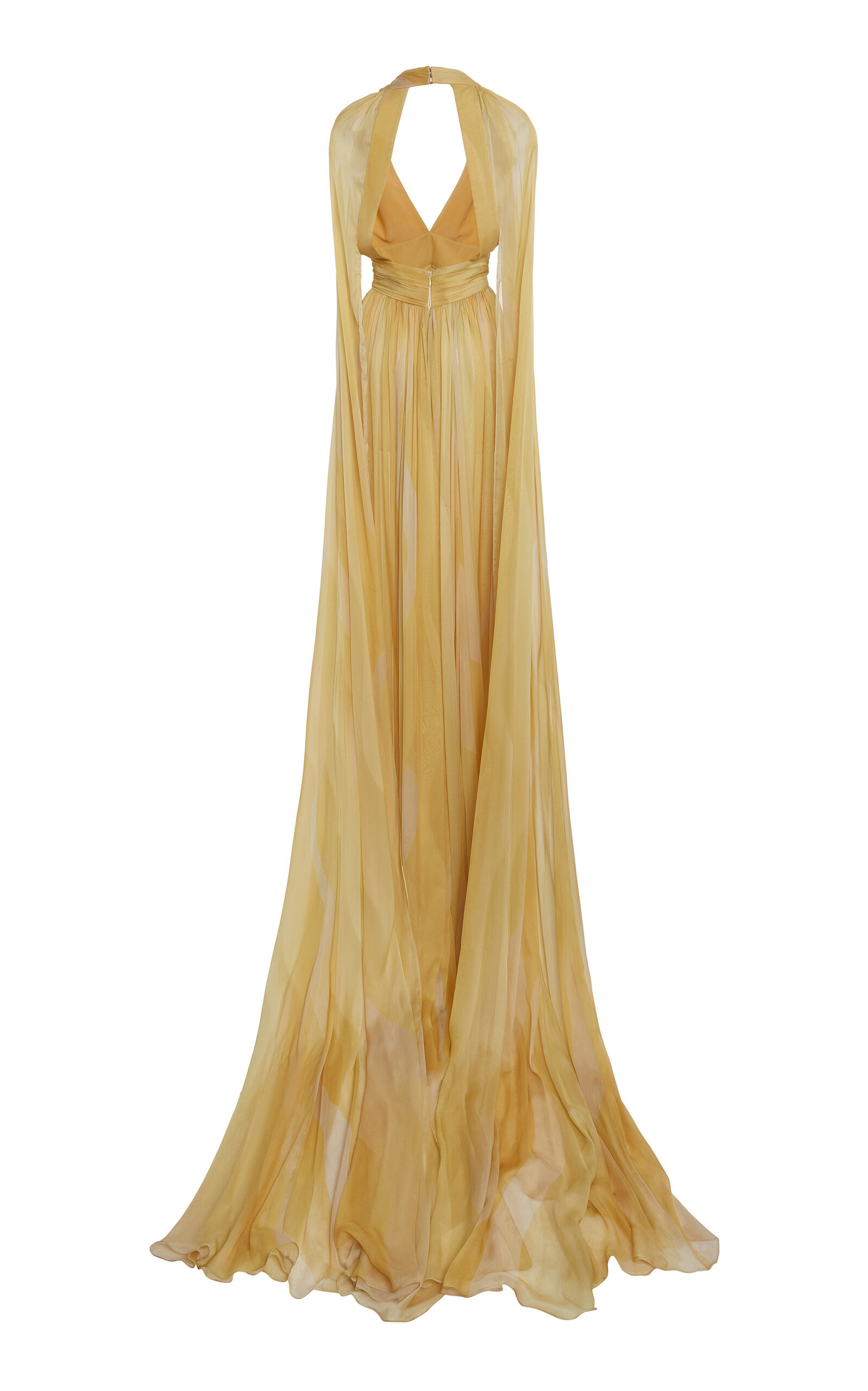 Capelet Printed Silk Gown gold - 5