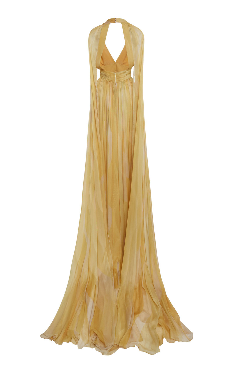Capelet Printed Silk Gown gold 5