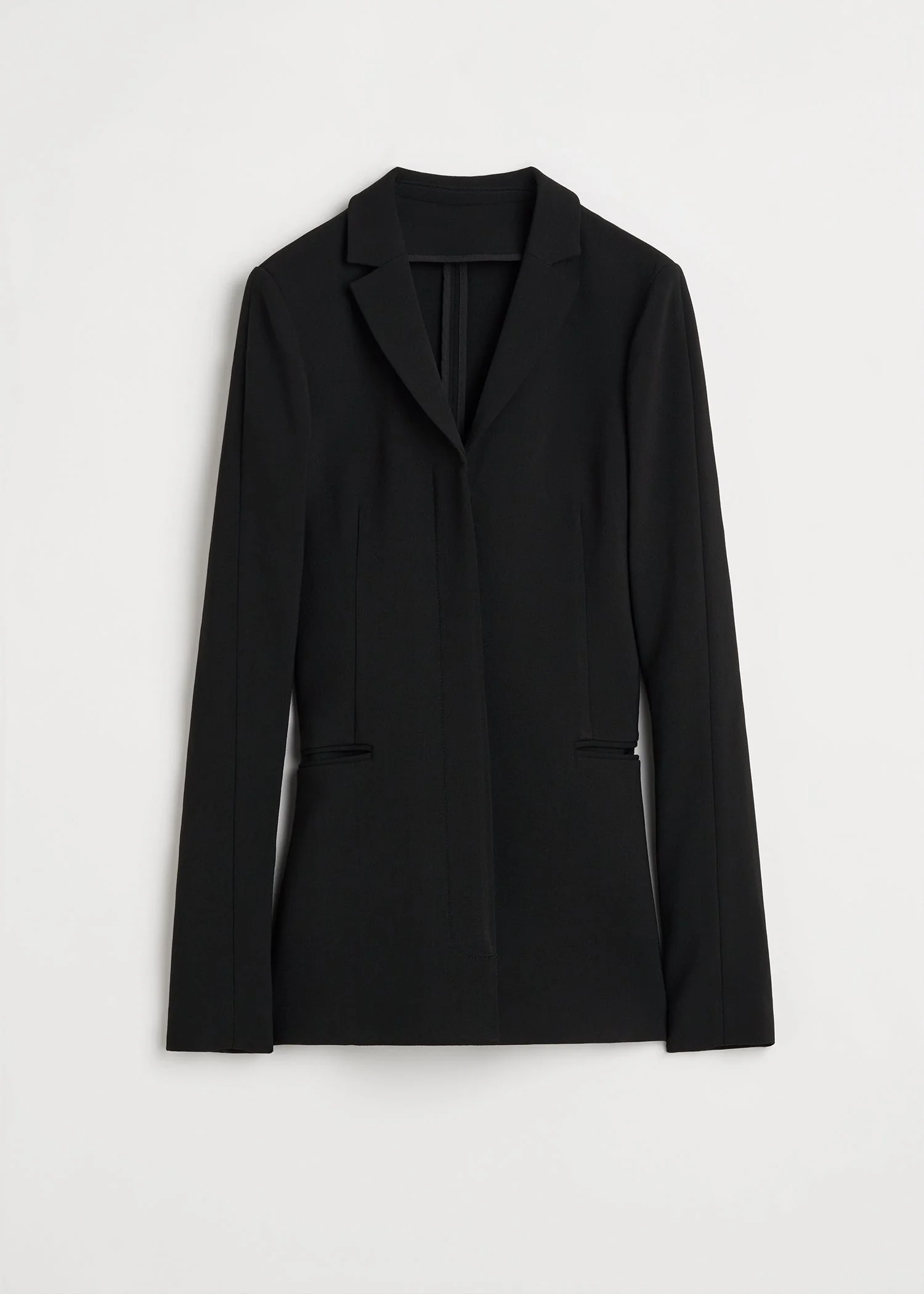 Slim stretch wool blazer black - 1