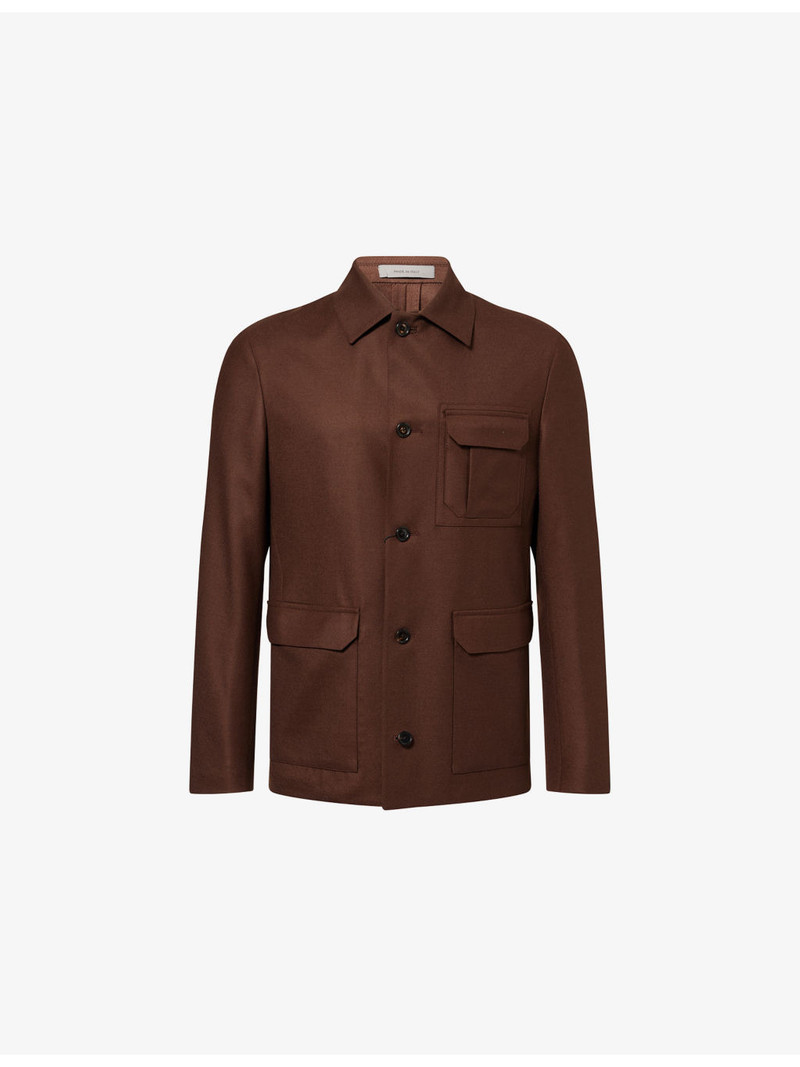 Notch-Lapel Virgin-Wool and Cashmere-Blend Overshirt 1