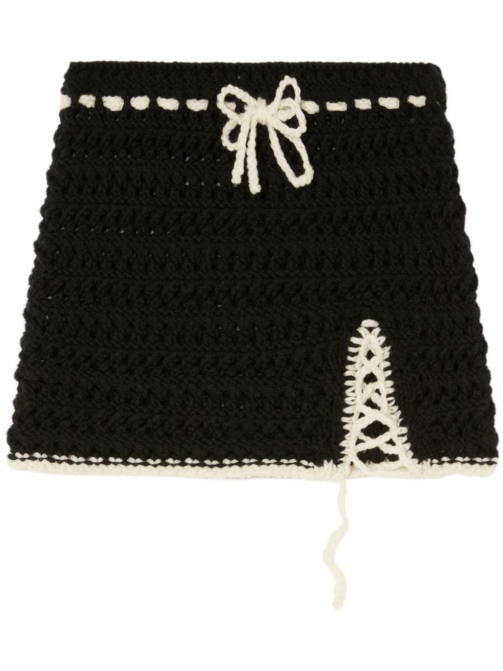 crochet-knit wool skirt - 1