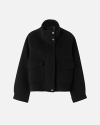 PINKO SHORT DOUBLE-LAYERED CLOTH COAT WITH HIGH NECK