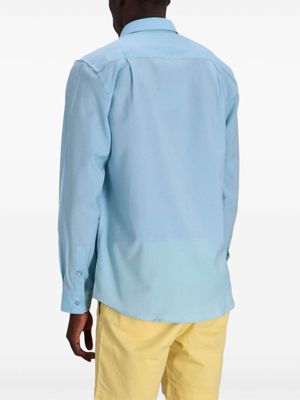 embroidered-logo wool shirt - 4