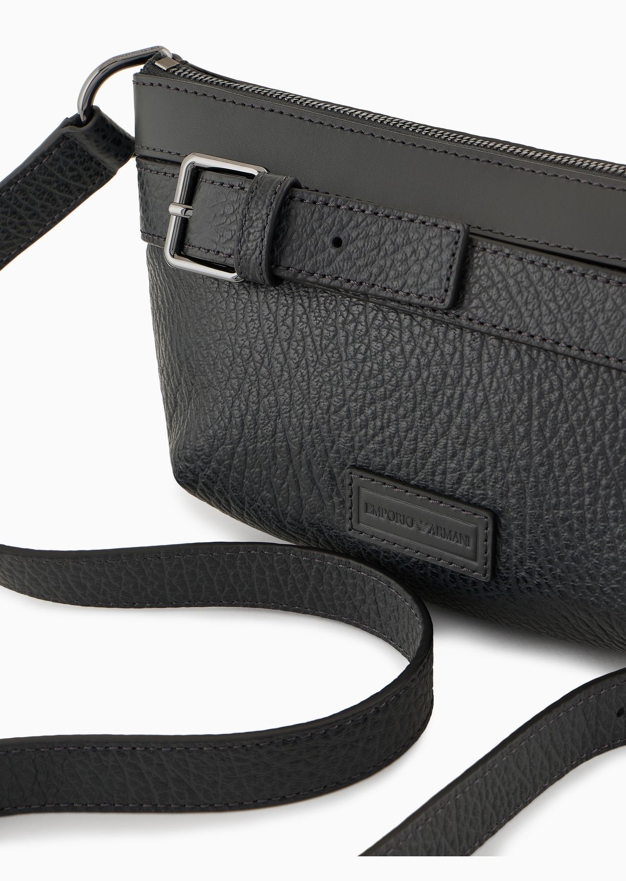 Pebbled-leather belt bag with smooth leather details - 8