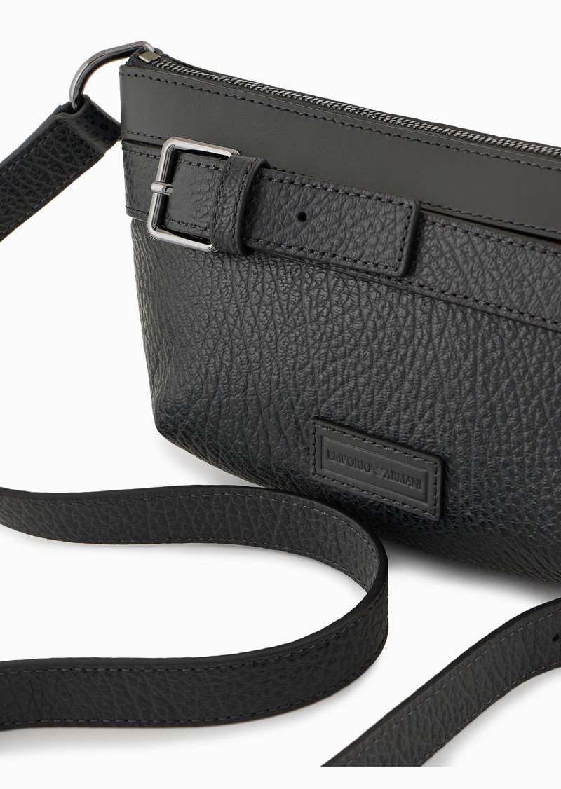 Pebbled-leather belt bag with smooth leather details 5