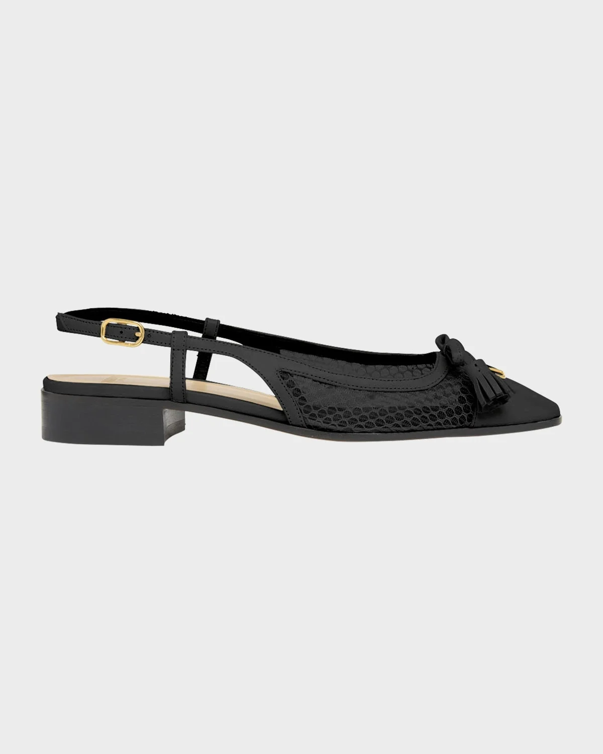 25mm VLogo Signature Valet Mesh and Leather Ballerina Flats - 1