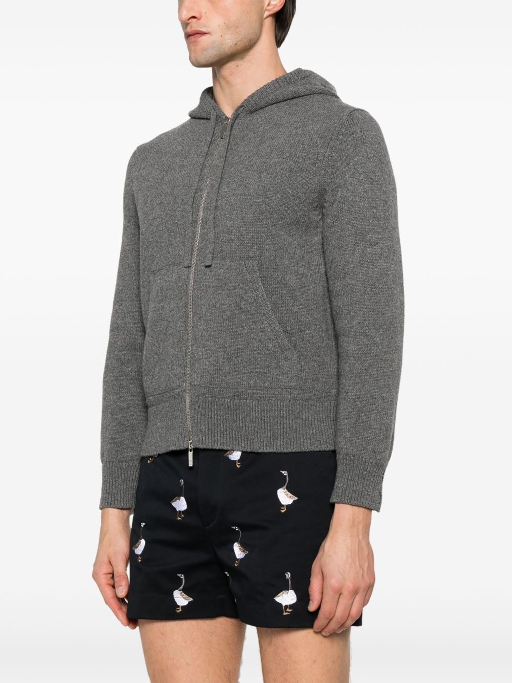 intarsia zip-up hoodie - 4