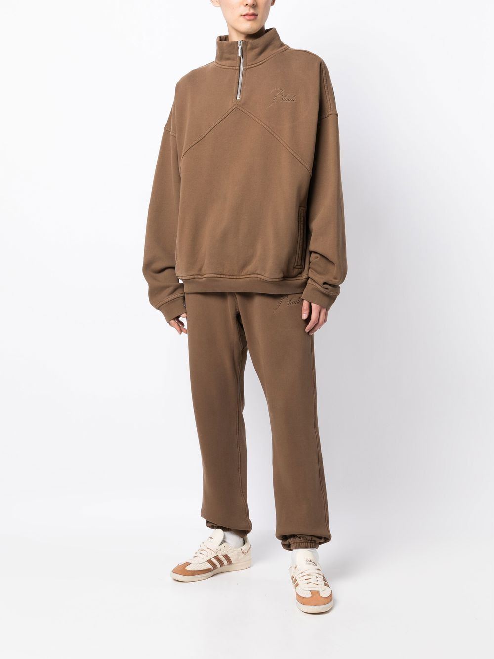 drawstring-waist cotton track pants - 2