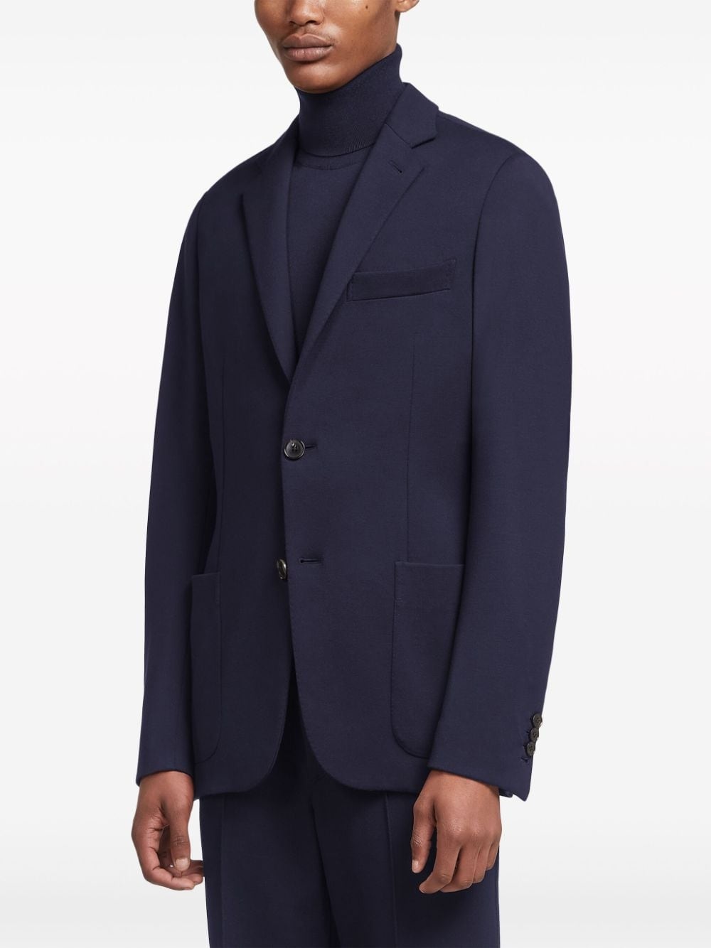 wool notched-lapels blazer - 3