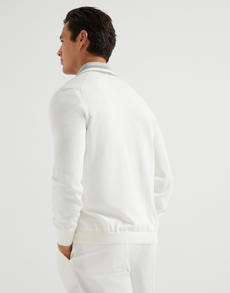 Brunello Cucinelli Cotton cardigan with logo outlook