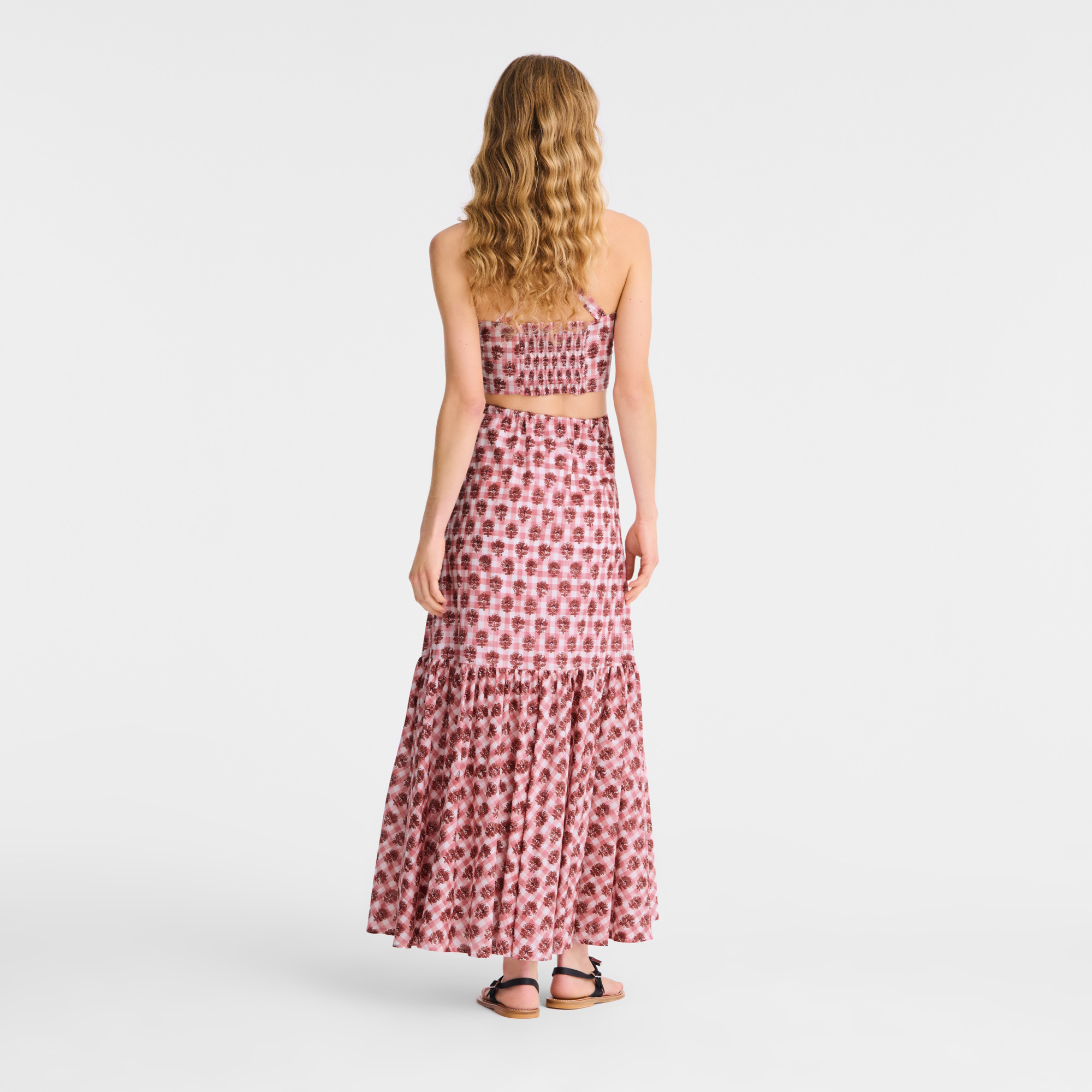 Long skirt Blush - Vichy print veil - 3