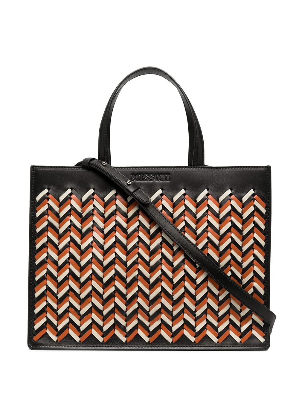 woven top-handle tote - 1