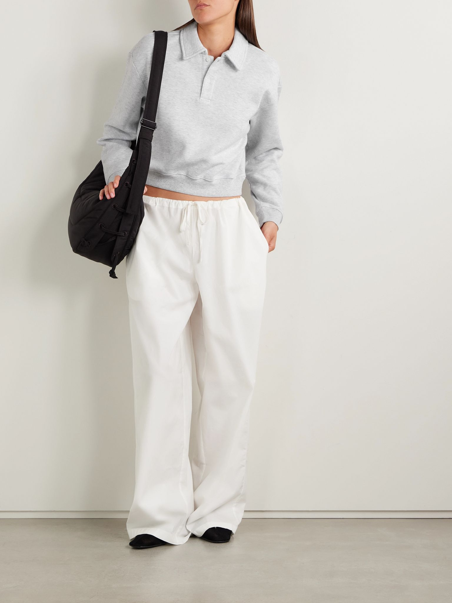Cotton-Blend Jersey Long Sleeve Henley - Light Heather Grey Light gray - 2