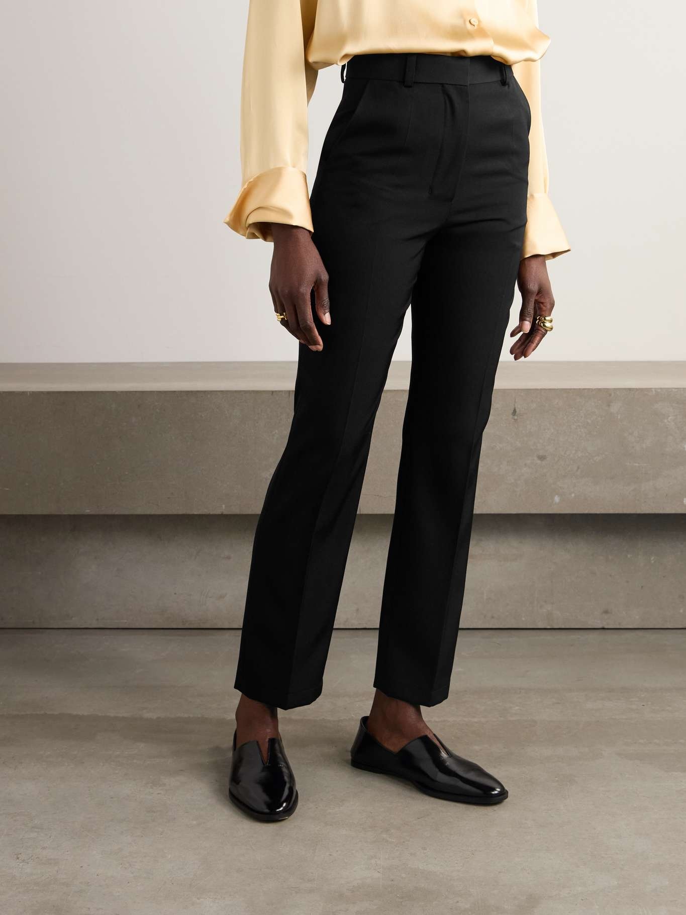 Norma wool-twill straight-leg pants Black - 3