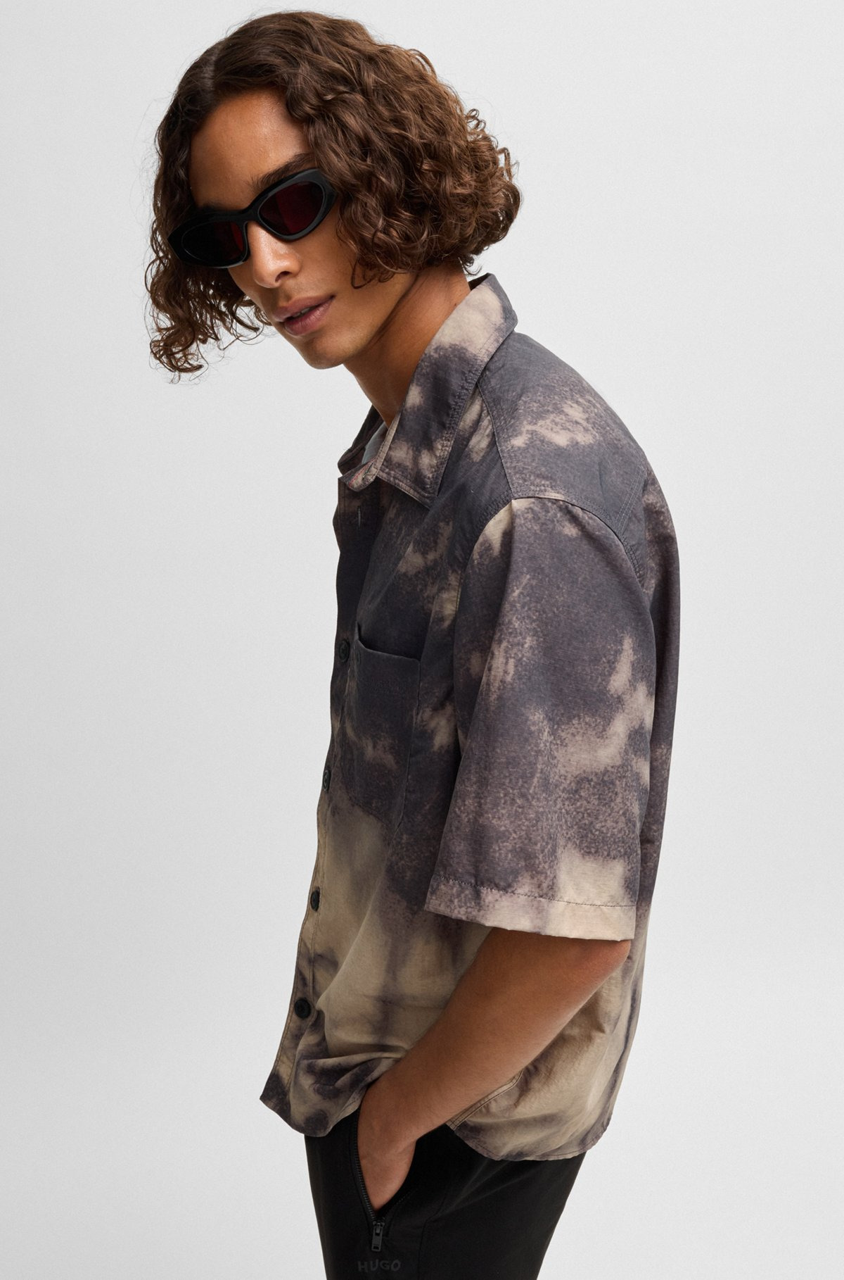 OVERSIZE-FIT SHIRT WITH TIE-DYE PRINT - 6
