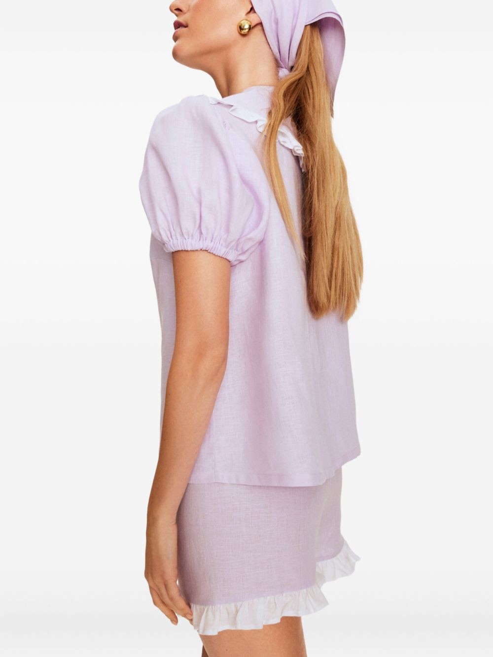 ruffled-hem shorts - 4