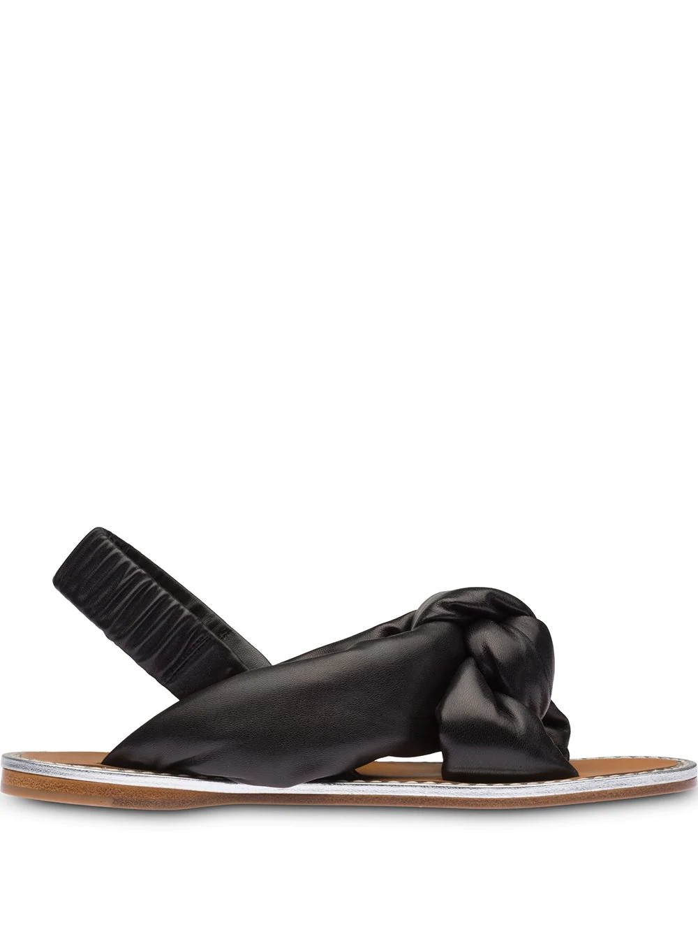 knotted nappa-leather padded sandals - 1