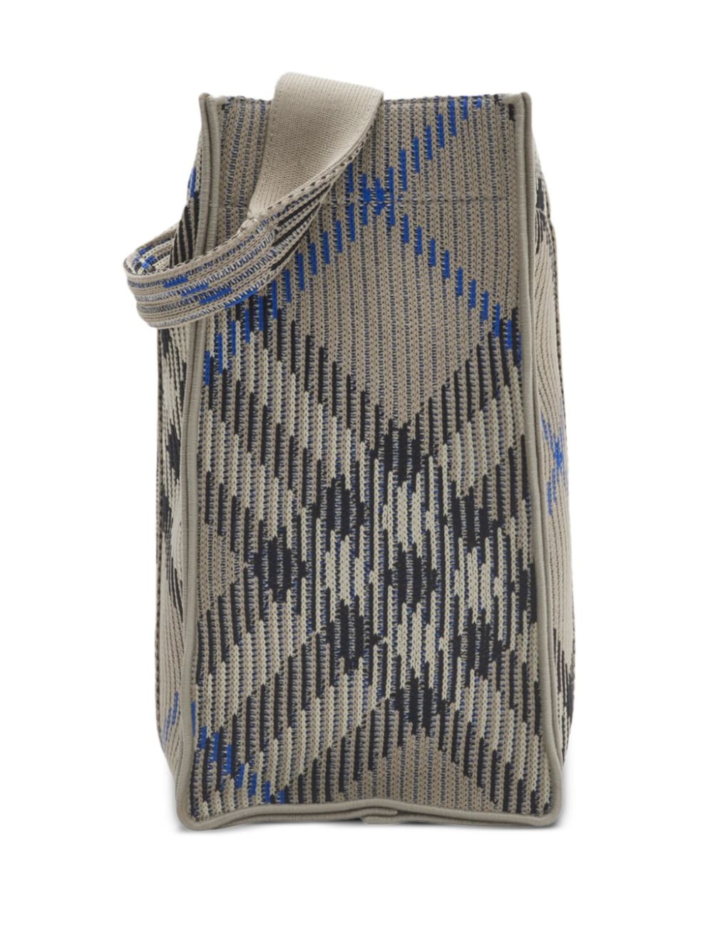 small Check knitted tote bag - 3