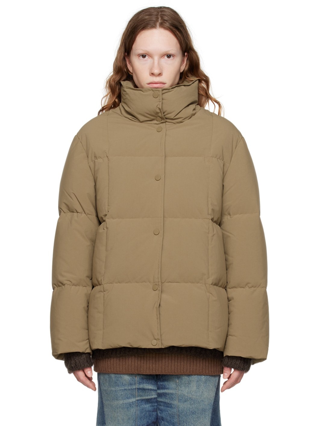 Khaki Sally Down Jacket - 1