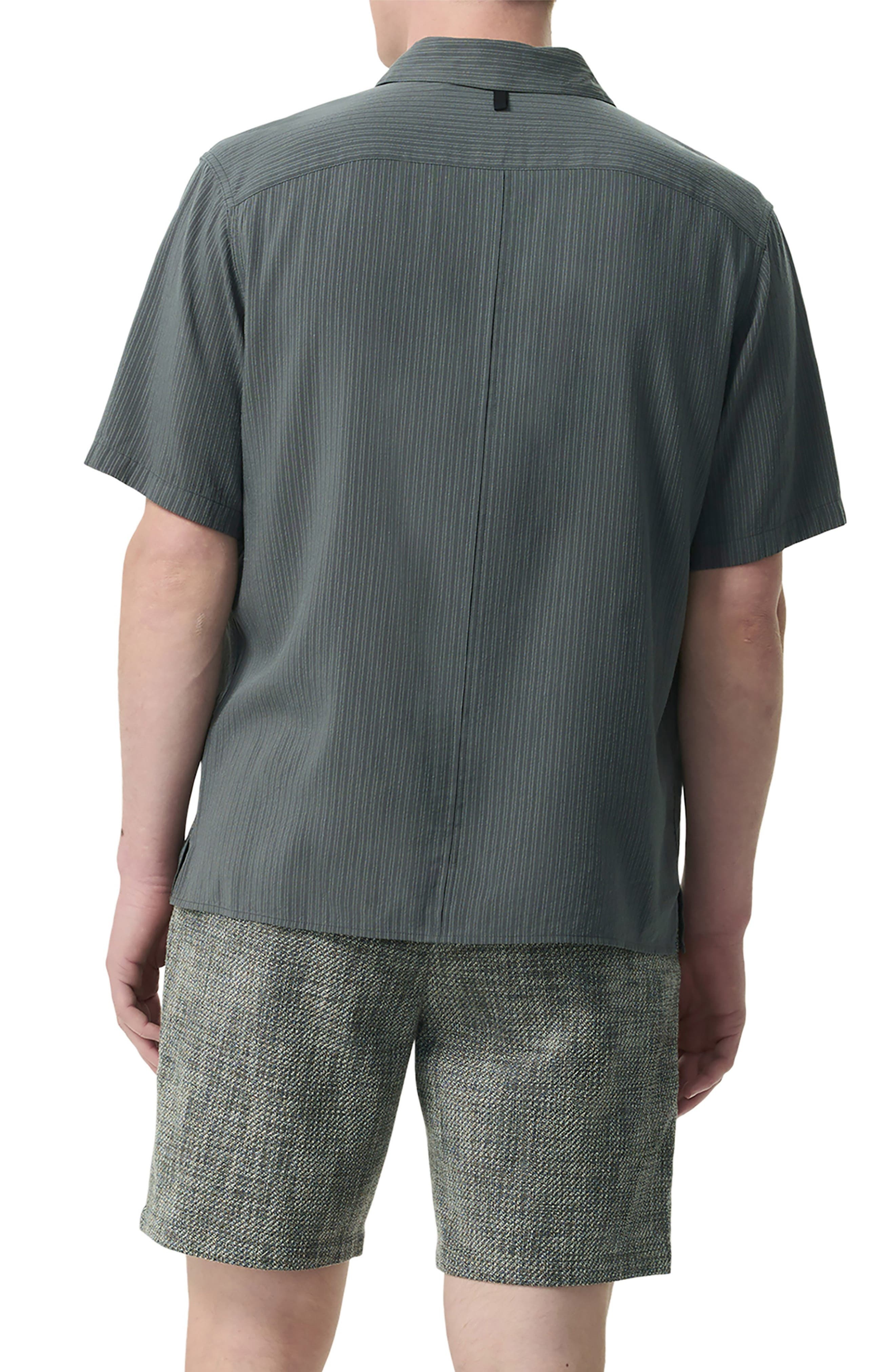 rag & bone Dalton Dobby Short Sleeve Button-Up Shirt in Dark Grey at Nordstrom - 2