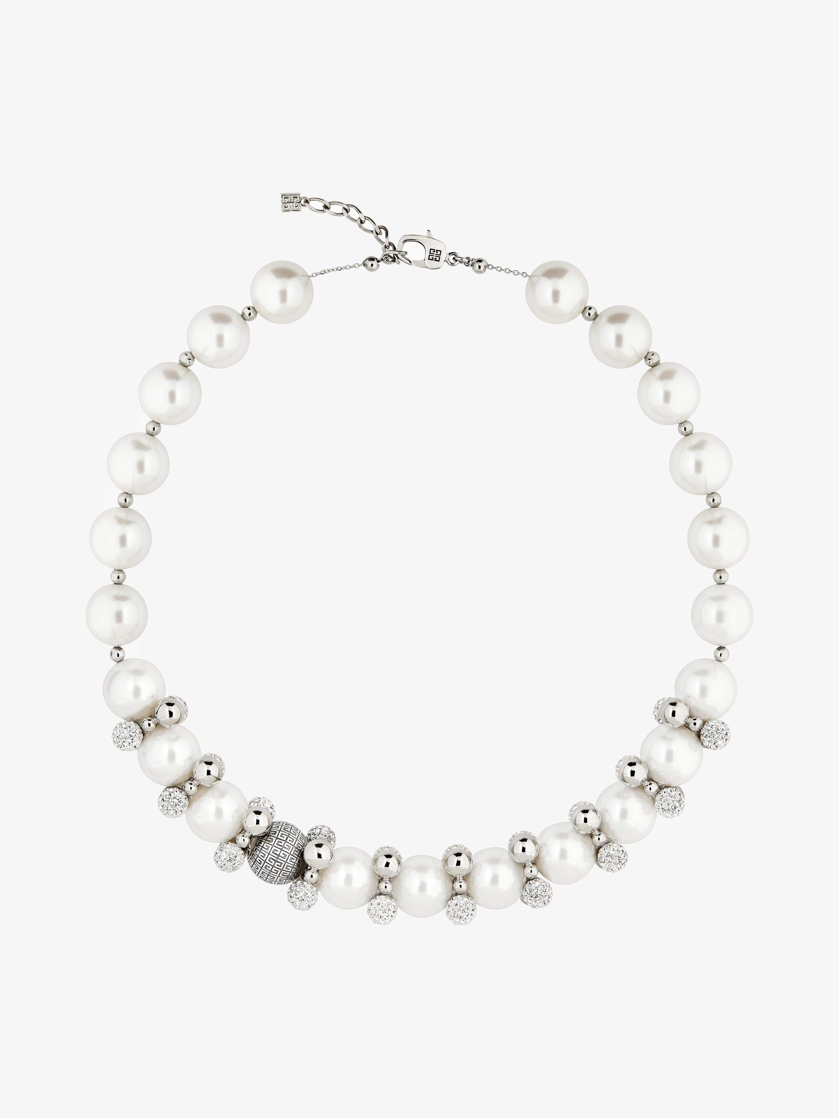 4G PEARL NECKLACE WITH CRYSTALS - 4